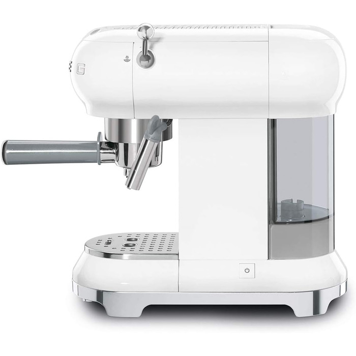 Повністю автоматична кавоварка SMEG ECF01WHEU, термоблочна система нагріву Espresso Coffee Maker забезпечує швидкий старт і точний контроль температури для заварювання кави, білого кольору