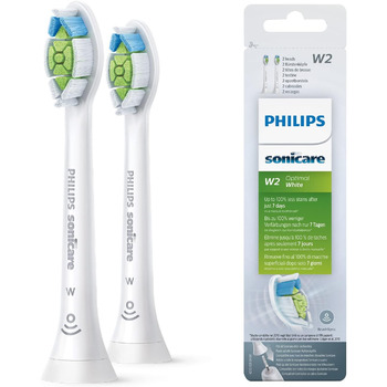 Оригінальні насадки для звукової зубної щітки Philips Sonicare W2 Optimal White - упаковка з 8 шт. , біла (модель HX6068/12) (2 шт. в упаковці)