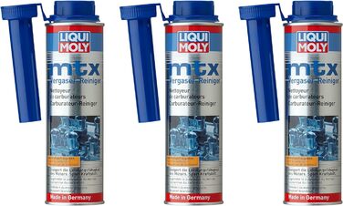 Очищувач карбюратора Liqui Moly 3 шт. mtx 300мл Видаляє відкладення в карбюраторі, клапанах, свічках запалювання і камері згоряння і запобігає утворенню нових Паливна присадка для бензинових двигунів 3 шт. 300 МЛ