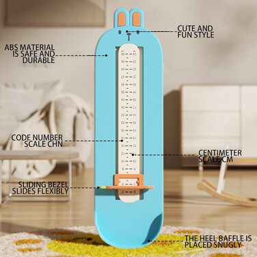 Датчик для ніг для дітей вдома, складний точний портативний датчик для розміру ніг, взуття, датчик для дітей, малюків і малюків
