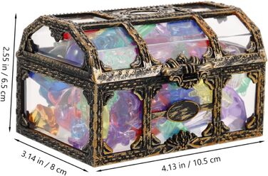 Набір піратський ящик ювелірні вироби ігровий набір акрилові дорогоцінні камені іграшка дитяча іграшка різнокольорові намистини дорогоцінні камені іграшка акрилові піратські діаманти дитяча іграшка піратська валіза, 1