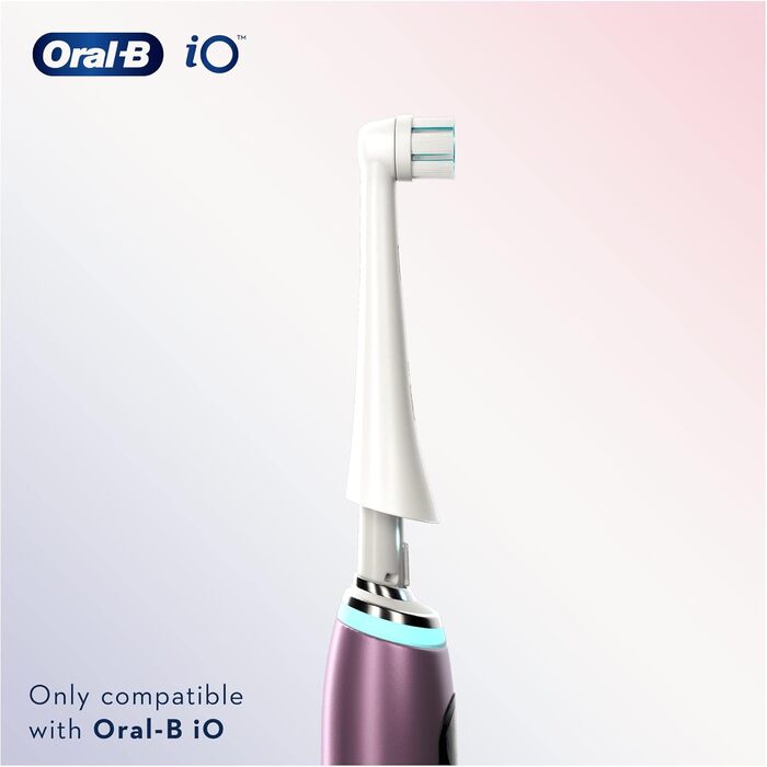 Електрична зубна щітка Oral-B iO Gentle Care, кручена та скошена щетина для більш глибокого видалення нальоту, 2 шт. и насадки для зубних щіток, біла 2 шт. и (1 упаковка)