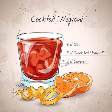 Келихи Negroni Набір для коктейлів з 3 предметів Falco - Fabulous for Negroni, 295 мл, чисте задоволення, безсвинцеве кришталеве скло, включаючи подвійний джигер для змішування, 251.150