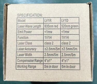 Перехресний лазер, самовирівнюючий лінійний лазер Kiprim LV1R 15M 0,2 мм/м, вертикальний/горизонтальний червоний лазер з перемиканням на 360 IP54 Захист від пилу та води з 2*AA батареями та захисним мішком