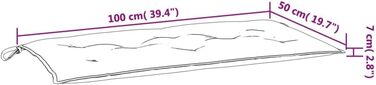 Подушка для садової лавки чорна 100x50x7 см Оксфордська тканина,361571