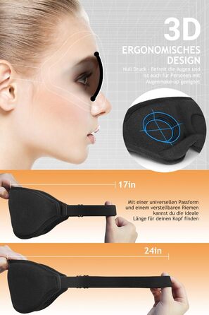 2, 2023 Upgraded 3D Eye Mask for Men and Women, 100 Opaque, with regulable Elastic Band and bersups, Ideal for Travel, Black, 2, 2023 Upgraded 3D Eye Mask for Men and Women, 100 Opaque, with regulable Elastic Band and bersups, Ideal for Travel, Black