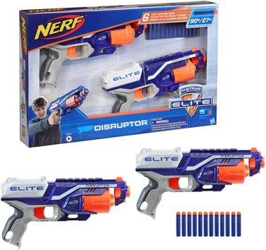 Бластери Disruptor, 12 дротиків Nerf Elite - обертовий барабан на 6 дротиків, швидкий вогонь, 2pack - 2