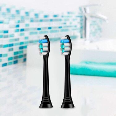 Насадки для щітки, сумісні з електричною зубною щіткою Philips Sonicare, чорного кольору., 12 шт.