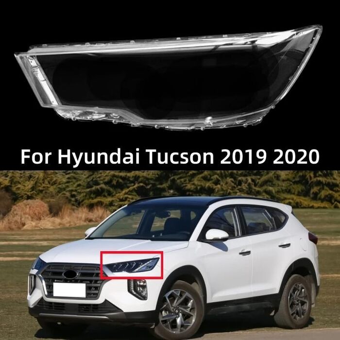 Для Hyundai Tucson 2019 2020 Аксесуари автомобіль, прозорий ПК, передній ліхтар, скло, оболонка, лівий і правий