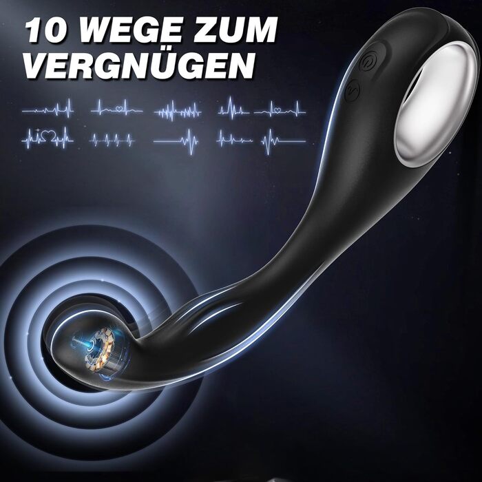 Стимуляція простати Чоловіки Анальні вібратори для чоловіків Жінка з 10 режимами вібрації, Набори вібраторів для чоловіків G Точкова вібрація для жінок Секс-іграшки для чоловіків Жінки Пари Анальні іграшки