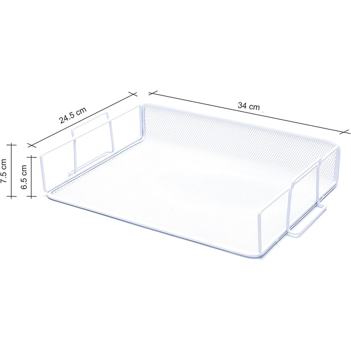 Сортувальник паперу з дротяної сітки Exerz 4 шт. Полиці/стіл Багатофункціональний органайзер/тримач для файлів Лоток для листів, який можна штабелювати - офіс, школа (1, білий x 5)