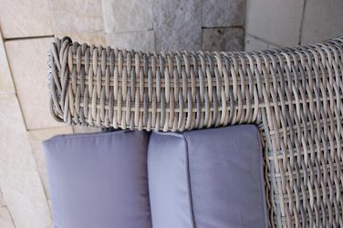 Дизайн меблів Ragnark PolyRattan Lounge НІМЕЦЬКИЙ бренд - ВЛАСНЕ виробництво - 8 років ГАРАНТІЇ на стійкість до ультрафіолету - Садові меблі скляна оббивка (натуральні кольори, круглий вигляд ротанга) Садові меблі алюміній