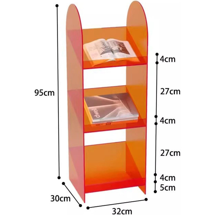 Сучасний окремо стоячий журнал, стелаж для журналів, підлоговий дисплей, стелаж для зберігання, акриловий, креативний, простий, для книг і брошур, стенд, підлоговий стелаж для журналів, стелаж для зберігання S Grigio