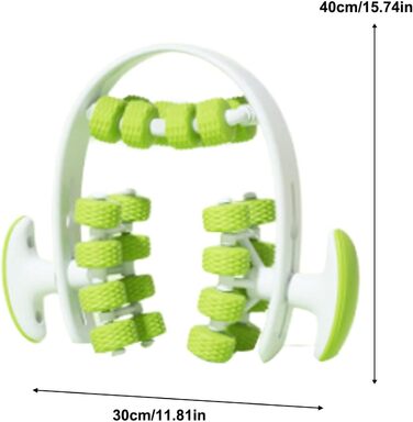 Портативний міорелаксант, ергономічний м'язовий ролик з 24 колесами, портативний масажний ролик, універсальне шейпінг для домашнього офісу та тренажерного залу Green