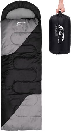 Спальний мішок Active Era Premium Mummy Sleeping Bag 250 GSM, Спальний мішок зимовий та літній, від 0C до 15C, для кемпінгу в приміщенні та на відкритому повітрі, для фестивалів, спальний мішок з водовідштовхувальним покриттям, ультралегкий, невеликий роз