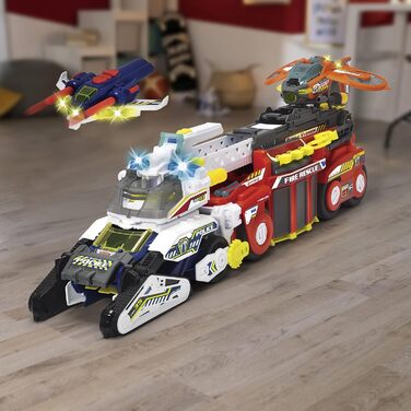 Поліцейський автомобіль Dickie Toys Rescue Hybrids Police Bot (35 см) - футуристична поліцейська машина (велика) з функцією трансформації та іншими функціями, іграшка зі світлом і звуком для дітей від 3 років Rescue Hybrids поліцейський робот