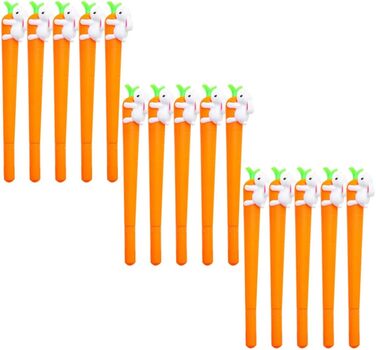 Великодній кролик морква 0 5 мм Гелеві чорнильні ручки Милий силіконовий ролик Кулькова ручка Дитяча ручка для малювання для офісу Шкільне приладдя Подарунки Великодній кошик Авторучка, 15 шт.