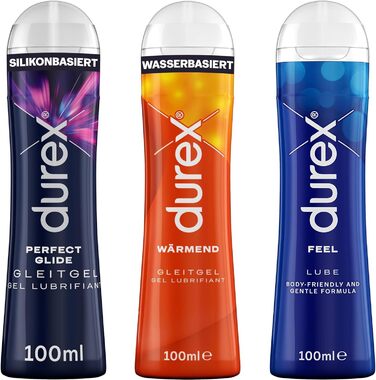 Пакет тестування мастила Durex Play Відчуття, зігрівання та ідеальне ковзання (3 шт. 100 мл)