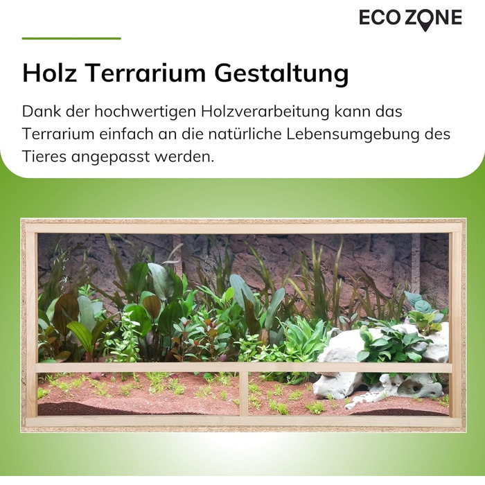 Дерев'яний тераріум ECOZONE з бічною вентиляцією 120x50x50 см - Дерев'яний тераріум з плит OSB - тераріуми для екзотичних тварин, таких як змії, рептилії та земноводні