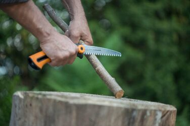 Ручна пила Fiskars для свіжої деревини, груба зубчастість, довжина пильного диска 16 см, висувне, пильне полотно з нержавіючої сталі, чорний/помаранчевий, Xtract, SW73, довжина 35 см, 1000613 SW 73 - Груба зубчастість (36 см) Одинарна