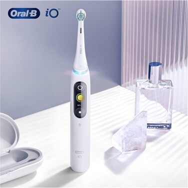 Електрична зубна щітка Oral-B iO Gentle Care, кручена та скошена щетина для більш глибокого видалення нальоту, 2 шт. и насадки для зубних щіток, біла 2 шт. и (1 упаковка)