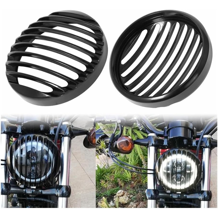 Аксесуари для мотоциклів Мотоцикл з ЧПУ Led Headlight Grill Чохол для Harle&Y Sportster XL 883 Iron 1200 2004-2014 XL1200C 1200