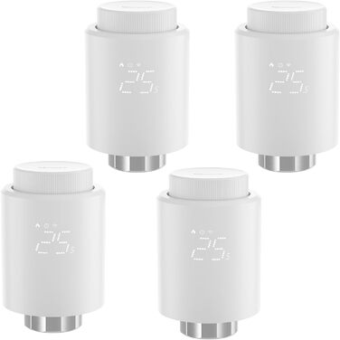 Потребує Zigbee 3.0 Hub, 4 Pack Smart Radiator Thermostat, Energy Saving, Schedule, Smart Thermostat, Compatible with Alexa/Google Home/Home Assistant