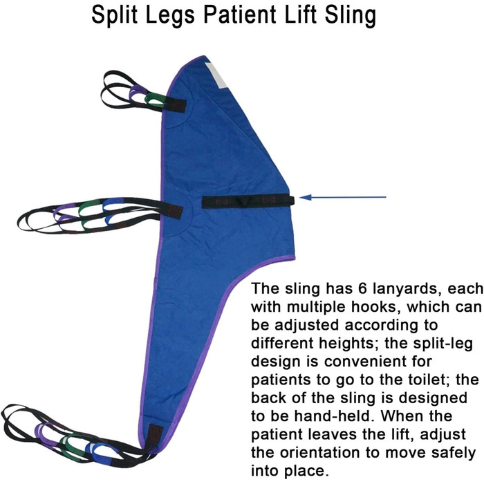 Слінг для унітазу, Підйомний ремінь для пацієнта для підйомника, Строп для розділених ніг, Підйомне обладнання для літніх людей, Багаторазовий важкий ремінь для перенесення для людей похилого віку з обмеженими можливостями