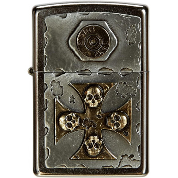 Запальничка Zippo 15190 Storm 2004746 EMBLEM-LIGHTER VINTAGE STYLE WITH SKULL-CROSS, 5.8 x 3.8 x 2.0 см, срібляста