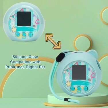 Силіконовий чохол, сумісний з Punirunes Virtual Pet, захисний чохол для інтерактивної цифрової іграшки Punirunes (синьо-зелений) синьо-зелений/відтінок раю (Trace of Paradise)