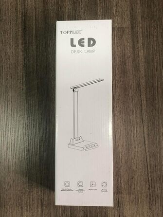 Настільна лампа LED Dimmable - настільна лампа бездротова з акумуляторною батареєю 2500 мАг, 5 кольорів і 10 рівнів яскравості, USB-порт для зарядки, офісна лампа Світлодіодна настільна лампа для дитячого офісу, (білий)