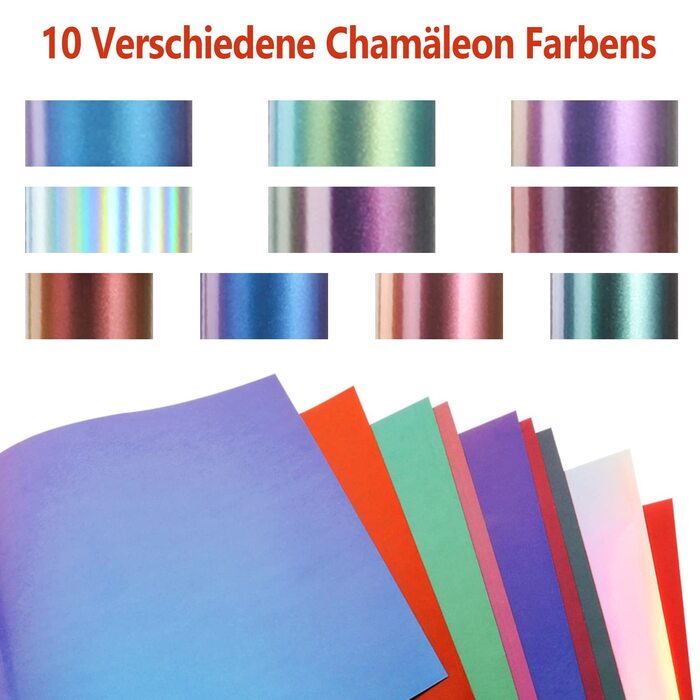 Хамелеон Плівка для плотера Текстиль - теплопередача Вініл 30,5 см * 25,4 см Плівка для плотера PU Плівка для текстилю, для прасування на футболках DIY, тканинах (10 кольорів)
