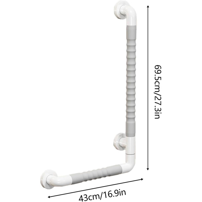 Захисна планка з нержавіючої сталі, Поручень для ванни та душу, Поручень з нержавіючої сталі, Поручень, Поручні для людей похилого віку (Білий, 51 см/20 дюймів) 51 см/20 дюймів Білий