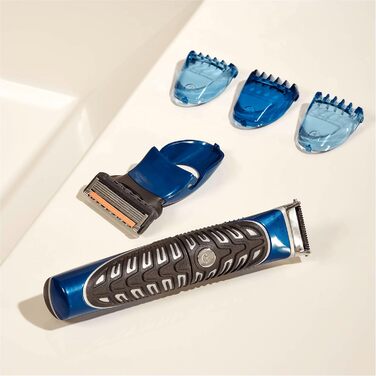 Тример Gillette Precision для тіла та бороди, 4 в 1 для чоловіків, бритв та моделістів, з 1 лезом ProGlide та 3 насадками Styler 1 машинка для стрижки волосся Lame Gillette Proglide Styler 1 пакет для поповнення волосся