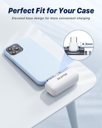 Інтегрований складаний роз&39єм USB C Малий Power Bank 20W PD Зовнішній акумулятор Портативна швидка зарядка Сумісний із iPhone 16/15 Series, Galaxy S24/23, USB C телефонами тощо, 5000mAh