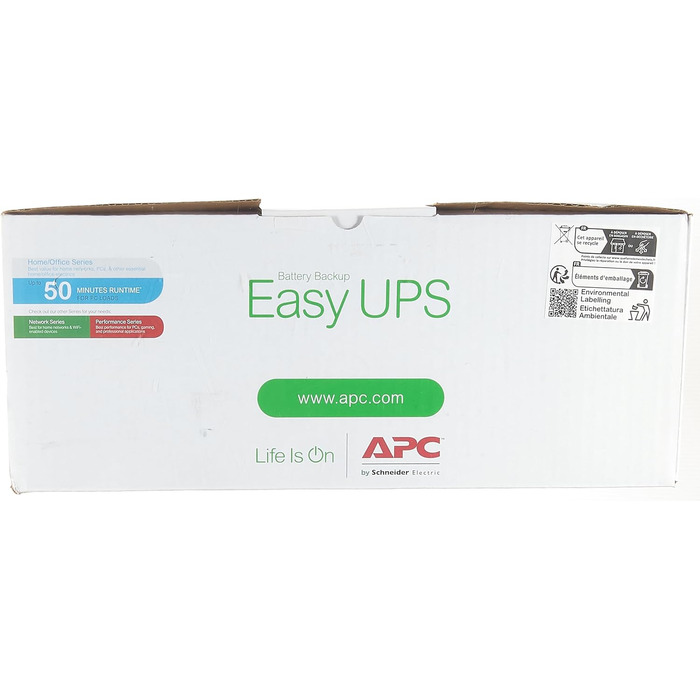 ДБЖ APC Easy UPS - BVX900LI-GR - джерело безперебійного живлення 900 ВА з виходами Schuko, запобіжник акумулятора та захист від перенапруг, резервний акумулятор із стабілізатором стабілізатора, світлодіодні індикатори (700 ВА / 360 Вт, виходи DIN, одинарн