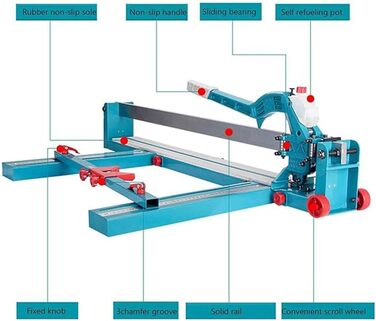 Високоточний ручний плиткоріз YEHOZZ з колесами, товщина різання 6-15 мм, плиткоріз для підлоги, настінної плитки, керамограніту, HC1-1000
