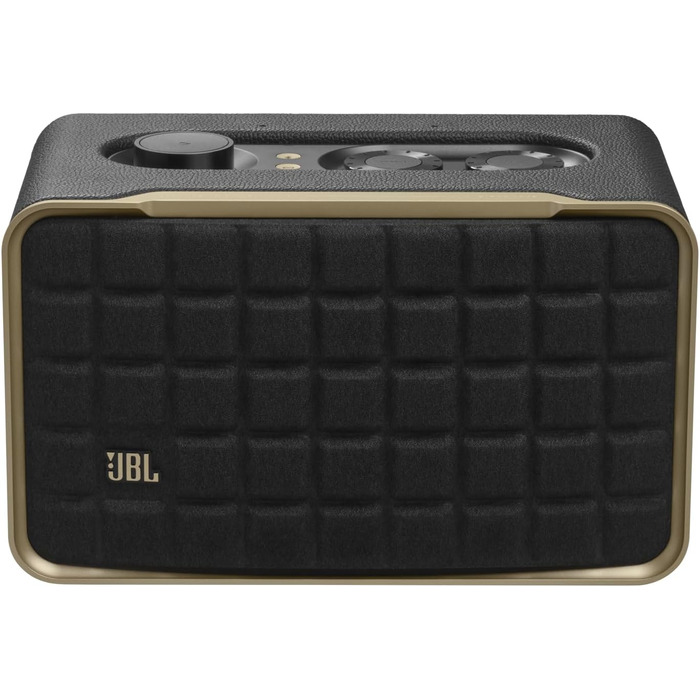 Розумна домашня колонка JBL Authentics 200 - Bluetooth-колонка з ретро-дизайном 70-х років - з Quadrex Grill, Google Assistant, Alexa, AirPlay та додатком JBL One - чорний