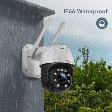 Камера спостереження ctronics 5 шт. Optical Zoom Outdoor WLAN, PTZ Dome WiFi IP Camera Outdoor with Human Motion Detector, Automatic Tracking, 30m Night Vision in Color, 2-Way Audio, IP66 Waterproof