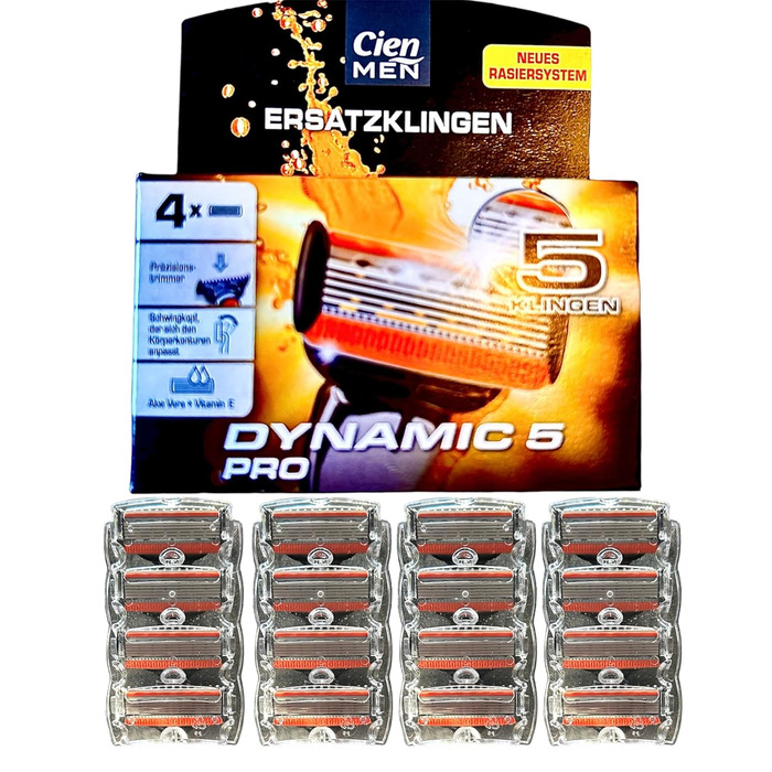 Змінні леза Cien Men Lidl Dynamic 5-4 шт. 4 шт. Леза для бритви (16 шт. )