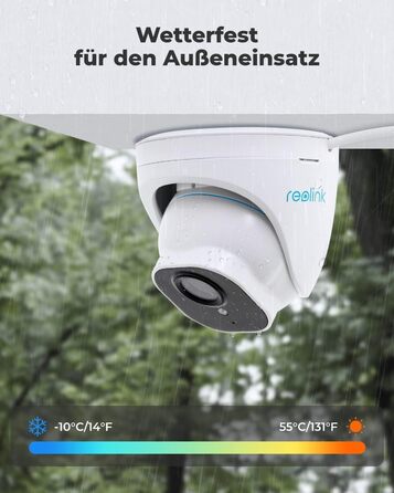 Камера Reolink 5MP PoE Outdoor із функцією виявлення людини/автомобіля, камера зовнішнього спостереження з уповільненою зйомкою, інфрачервоне нічне бачення, водонепроникна, слот для карти microSD, RLC-520A