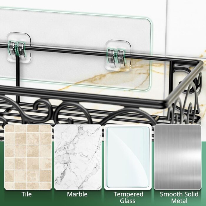 Самоклеюча полиця для душу, 4 шт. и, нержавіюча сталь, органайзер для душу з великою місткістю, без свердління, полиці для зберігання у ванній кімнаті та прикраси будинку