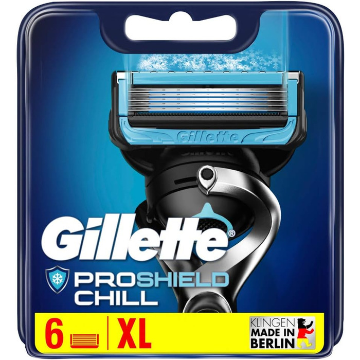 Леза для бритви Gillette ProShield Chill, 6 змінних лез для вологих бритв чоловіків з 5-кратним лезом