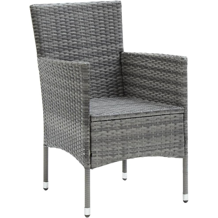 Садові обідні стільці 4 шт. Poly Rattan Grey