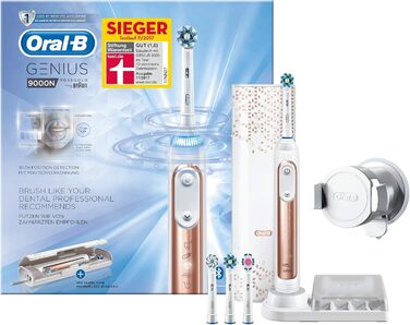 Електрична зубна щітка Oral-B Genius 9000N Rose Gold з живленням від Brown без наконечника Рожеве золото