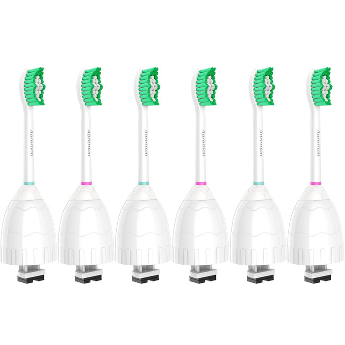 Змінні насадки для зубних щіток Aoremon для Philips Sonicare E-Series HX7022/66, 6 шт. , підходять для електричної зубної щітки Sonicare Essence, Xtreme, Elite, Advance і CleanCare з гігієнічним ковпачком