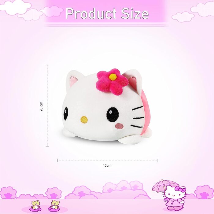 М'яка іграшка двостороння Kitty Plushies Восьминіг Plushies Тедді Двостороння плюшева супер м'яка іграшка для дівчаток Висловіть свій настрій з нашою двосторонньою фліп-настроєм Kitty Rose