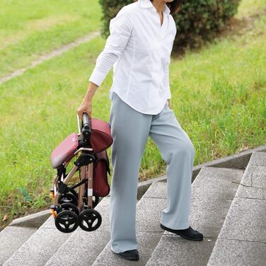 Колеса портативний складний, привід Rollator Walker з сидінням, медична подвійна гальмівна система, використовується для людей похилого віку під час ходьби, червоний Цікаво, 4