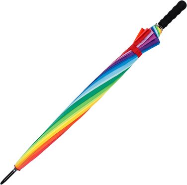 Парасолька XXL rainbow 129 см скловолокно, легкий, барвистий, великий з м'якою ручкою rainbow - м'яка ручка