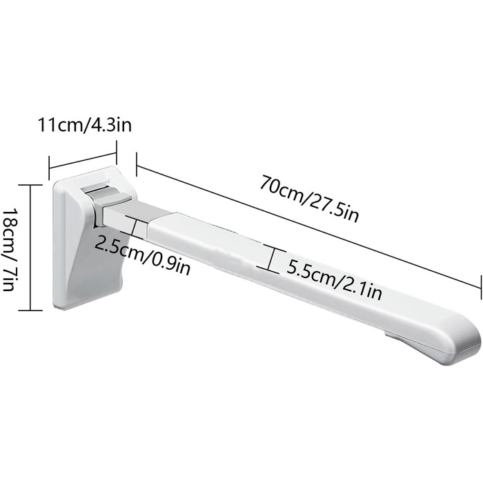 Поручень з нержавіючої сталі, 28-дюймова опора для унітазу, безпечна поручня для туалету, складний, не ковзає, аксесуар для ванної кімнати з обмеженими можливостями, поручні для літніх людей, поручні для душу для людей похилого віку